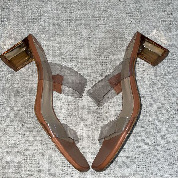 Schutz Women’s Dressy Heels Size 8.5 M Tan Orange Leather Going Out Party - Picture 1 of 12